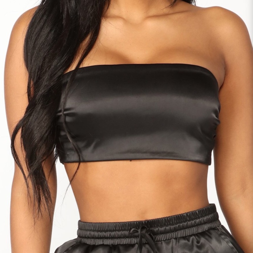 Fashion Nova Satin Bandeau Bra